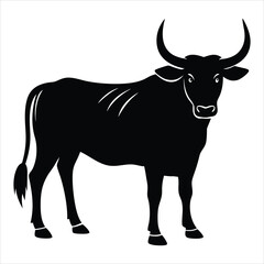  Extinct animal aurochs silhouette vector illustration
