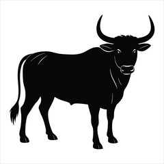  Extinct animal aurochs silhouette vector illustration