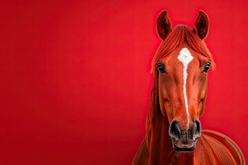 Full-length Depiction of a Majestic Horse in Baroque Art Style With Dark Colors and Dramatic Lighting Emphasizing Its Grace and Power in an Elegant Setting