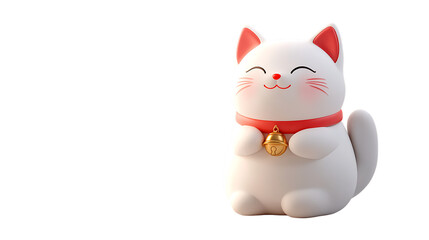 Cute 3D illustration of cat isolated on white background 