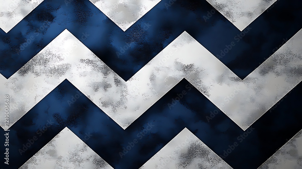 Poster abstract navy and white chevron pattern: a striking abstract image featuring a textured chevron patt