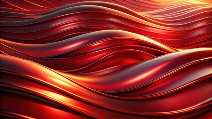 Fototapeta premium Abstract Red Waves Smooth, Shiny, and Luxurious Flowing Design