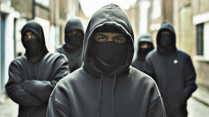 Criminal band gang at the street.