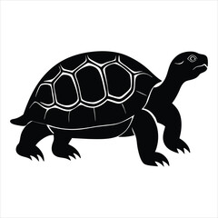 Extinct animal pinto island tortoise silhouette vector illustration