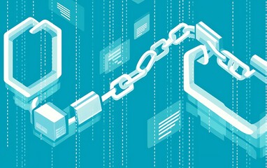 Data security, linked files, chain.