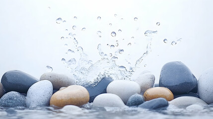 waves hitting rocks on the beach