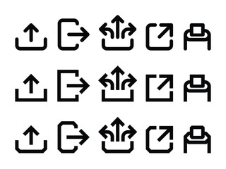 Output icon set of various icon styles