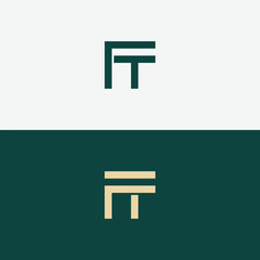 Initial Letter FT Logo - Simple Business Logo for Alphabet F and T. ft tf initial logo design vector graphic idea creative.
