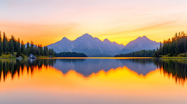 Wilder Kaiser Panorama am Astbergsee bei Sonnenuntergang mit dramatischen Wolken