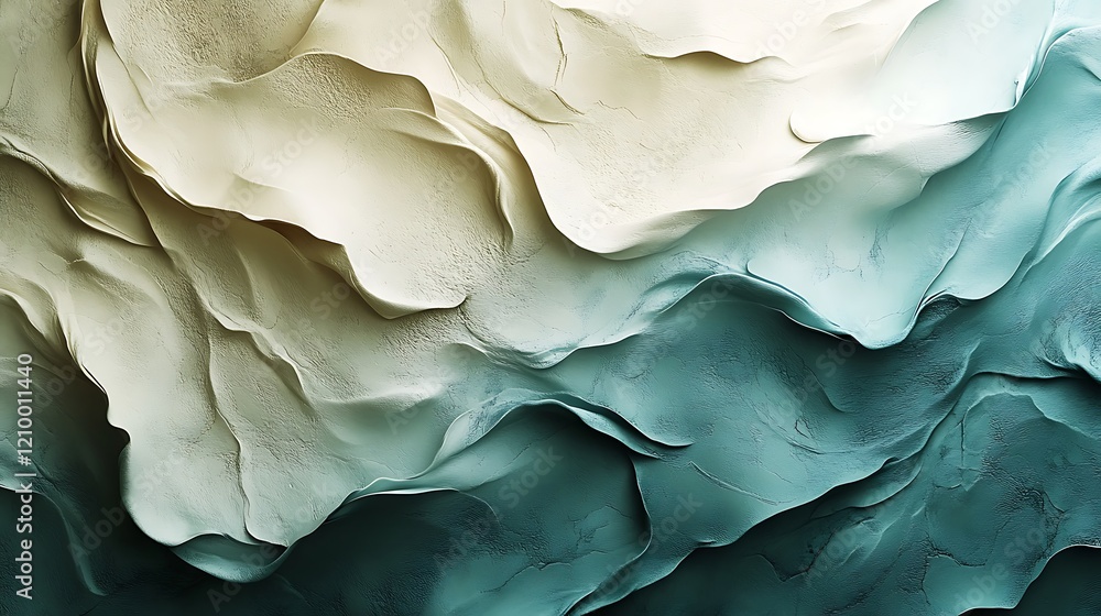 Aufkleber abstract teal and beige texture: a mesmerizing abstract image featuring a blend of teal and beige to