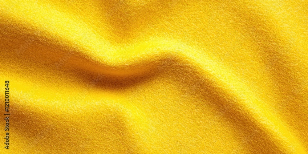 Poster vibrant yellow felt fabric texture with soft, undulating folds and a smooth surface creating a warm 