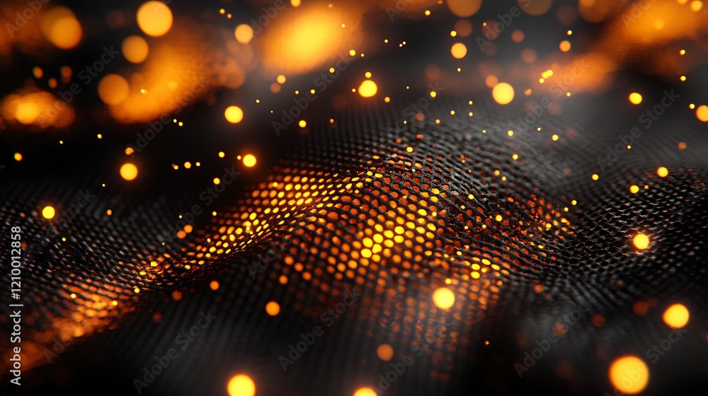 Poster abstract gold sparkles: a mesmerizing abstract background with a black textured surface adorned with