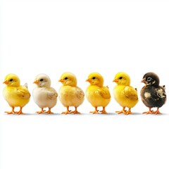 Naklejka premium Six Chicks in a Row.