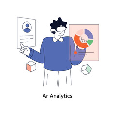 Ar Analytics Flat Style Design Vector illustration. Stock illustration