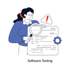 Software Testing  Flat Style Design Vector illustration. Stock illustration