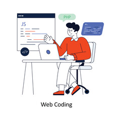 Web Coding Flat Style Design Vector illustration. Stock illustration