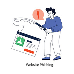 Website Phishing Flat Style Design Vector illustration. Stock illustration