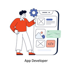 App Developer  Flat Style Design Vector illustration. Stock illustration