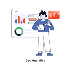 Seo Analytics Flat Style Design Vector illustration. Stock illustration