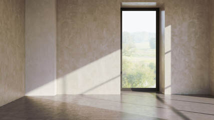 Obraz premium Large luxury modern bright interiors Living room mockup illustration 3D rendering image