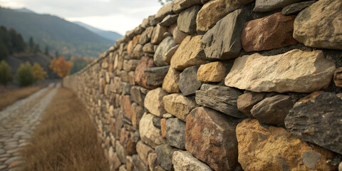 Wall made of natural stone