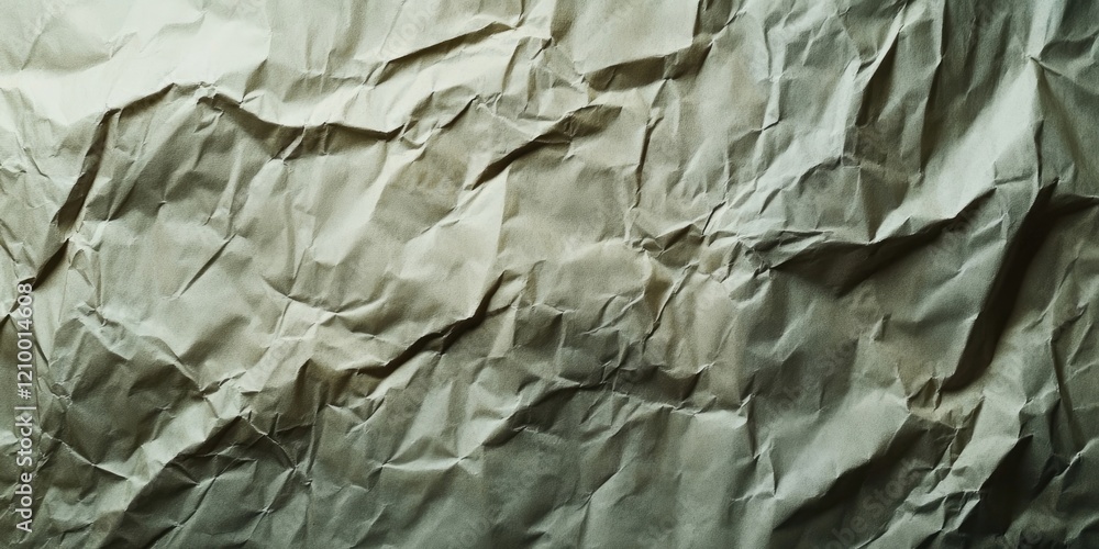 Poster wrinkled beige paper texture with subtle shadows and highlights, creating depth across the surface, 