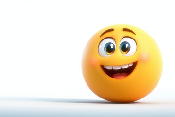 Fototapeta premium Joyful smiling emoji digital art graphic design minimalist style close-up positive vibe