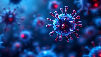 Fototapeta premium 3D Illustration of a Virus, Highlighting Complex Structure