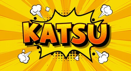 Fototapeta premium Highlight Crispy Katsu Dishes with Vibrant Comic-Style Designs