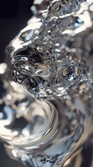 Liquid Metal Abstract: Chrome Wave Texture