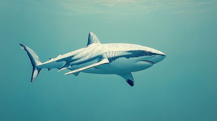 Obraz premium Shark swimming ocean underwater marine life wildlife