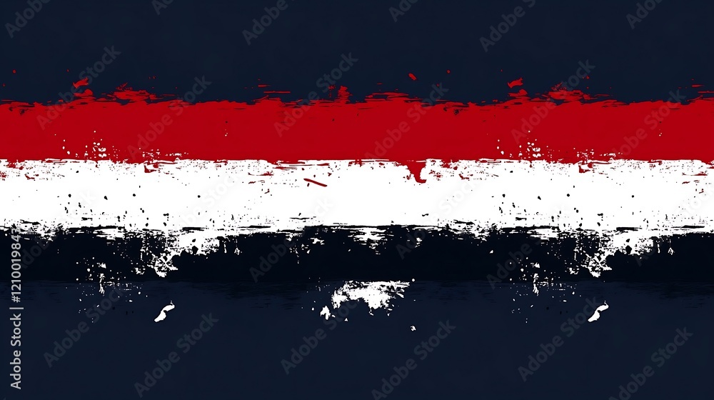 Poster abstract red white and blue stripes: bold and abstract strokes of red, white, and blue paint create 