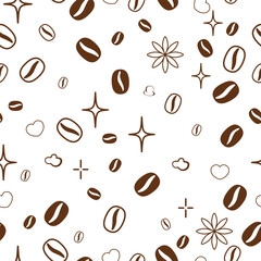 Retro Coffee Shop: Get back to the good old days with our seamless vector pattern. Perfect for creating unique prints on fabrics, wallpapers and other home decor items