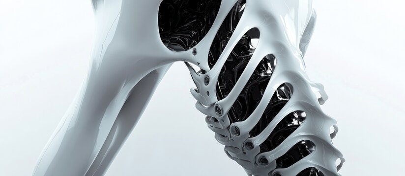 Abstract robotic arm design, studio shot, white background, future tech concept