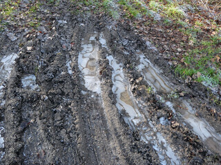 gefrorene Wasserlache