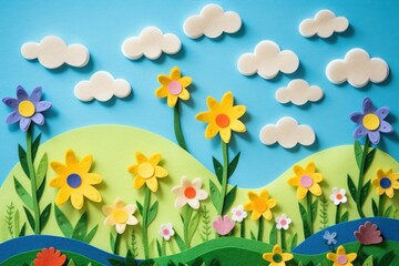 Photo of spring field scene art backgrounds flower