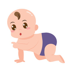 baby in purple diaper