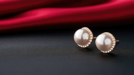 Stylish silver earrings with white gemstones set against a silky black background, highlighting exquisite craftsmanship