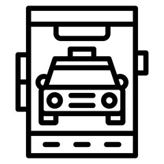 Vector Design Mobile Taxi Icon Style