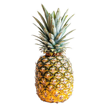 Fresh organic pineapple png on transparent background healthy food juicy fruit