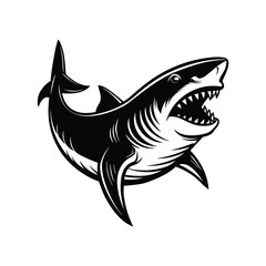 Shark Linocut Vector 