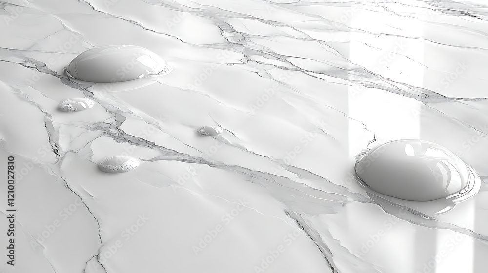 Poster abstract marble droplets: a mesmerizing abstract composition of glistening droplets of liquid cascad