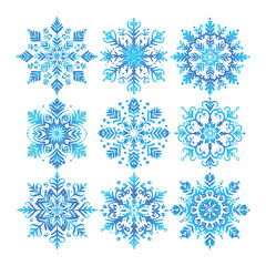 Snowflake vector design on a set with white background