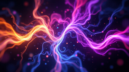Obraz premium Vivid digital nebula with vibrant colors and dynamic energy, perfect for AI and tech themes.