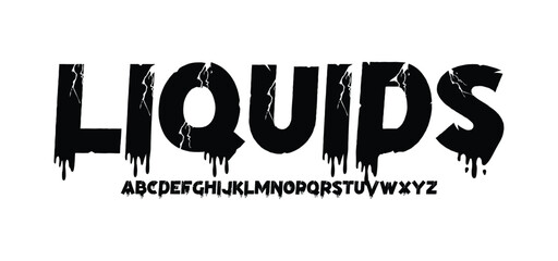 Melting and dripping graffiti-like font for modern grunge design.
