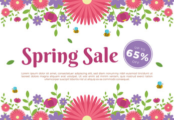A poster for Spring Sale 65 Off