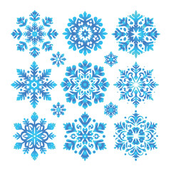 Snowflake vector design on a set with white background