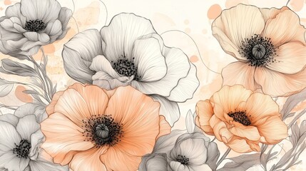 Elegant Poppies Blossom in Delicate Hues