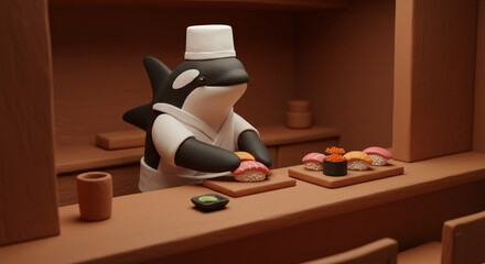 Shachiko makes sushi