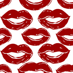 Kiss prints  seamless background, Valentine pattern design. Lip pattern design.